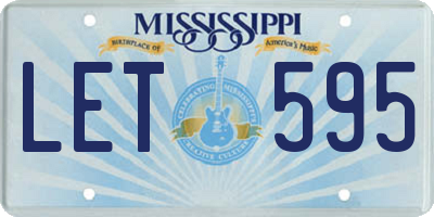 MS license plate LET595