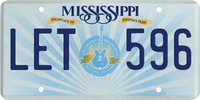 MS license plate LET596