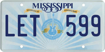 MS license plate LET599