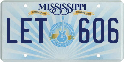 MS license plate LET606