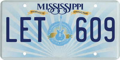 MS license plate LET609