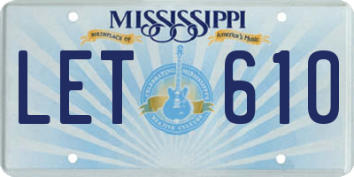 MS license plate LET610