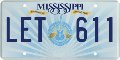MS license plate LET611