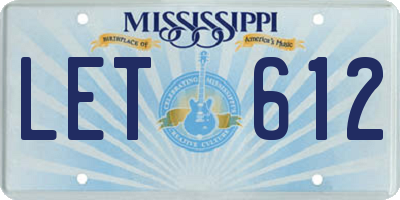 MS license plate LET612