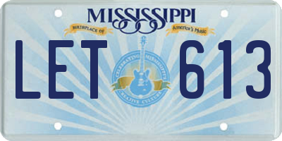 MS license plate LET613