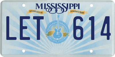 MS license plate LET614