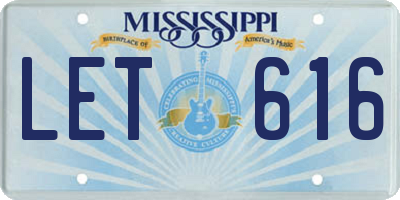 MS license plate LET616