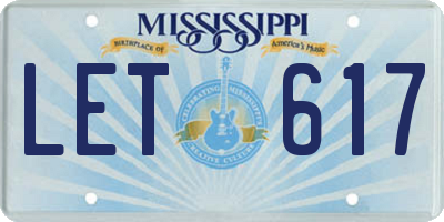 MS license plate LET617