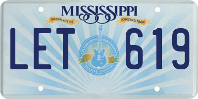 MS license plate LET619