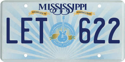 MS license plate LET622