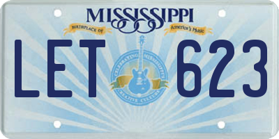 MS license plate LET623