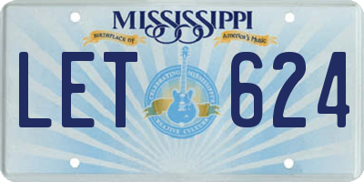 MS license plate LET624