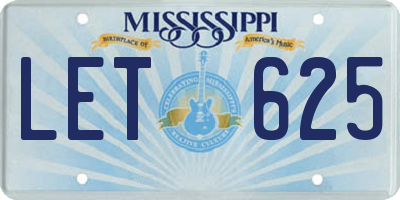 MS license plate LET625