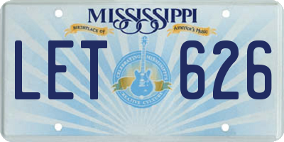 MS license plate LET626