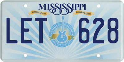 MS license plate LET628