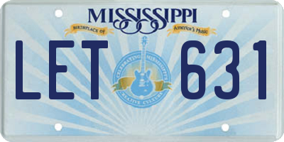 MS license plate LET631