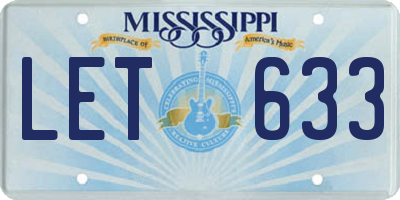 MS license plate LET633