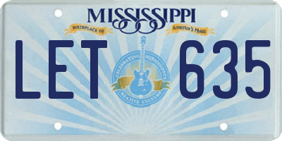 MS license plate LET635