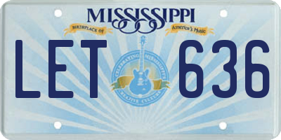 MS license plate LET636