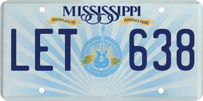 MS license plate LET638