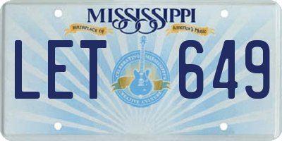 MS license plate LET649