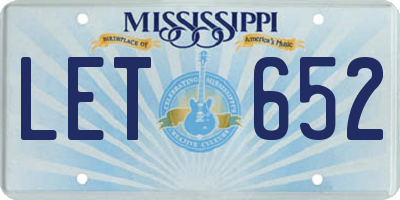 MS license plate LET652