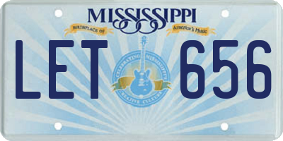 MS license plate LET656