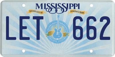 MS license plate LET662