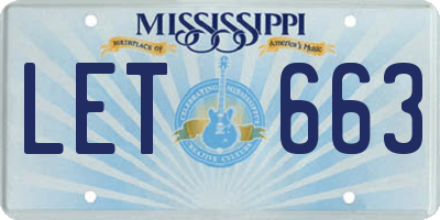 MS license plate LET663