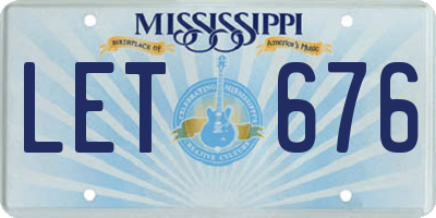 MS license plate LET676