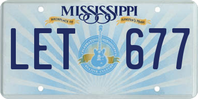 MS license plate LET677
