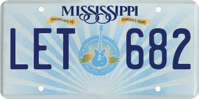 MS license plate LET682
