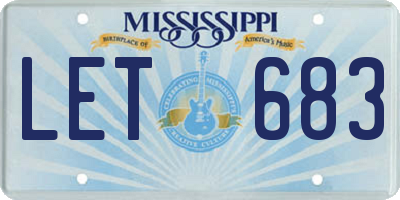 MS license plate LET683