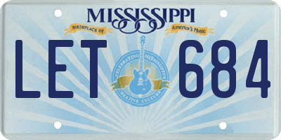 MS license plate LET684