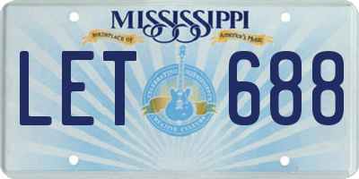 MS license plate LET688