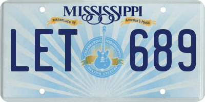 MS license plate LET689