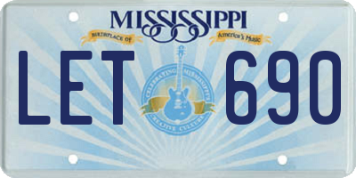 MS license plate LET690