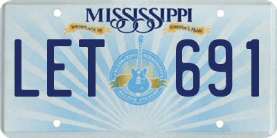 MS license plate LET691