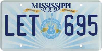 MS license plate LET695