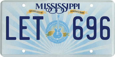 MS license plate LET696