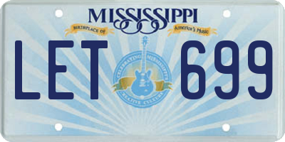 MS license plate LET699