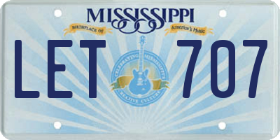 MS license plate LET707