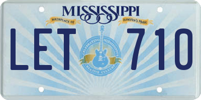 MS license plate LET710