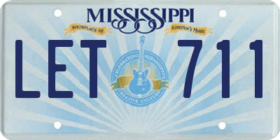 MS license plate LET711