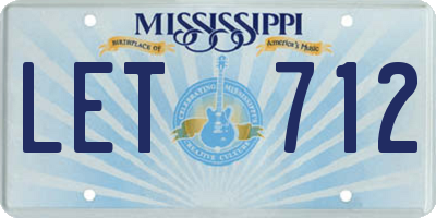 MS license plate LET712