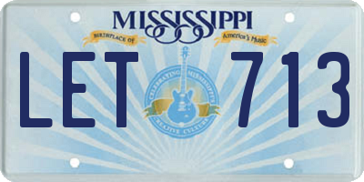MS license plate LET713