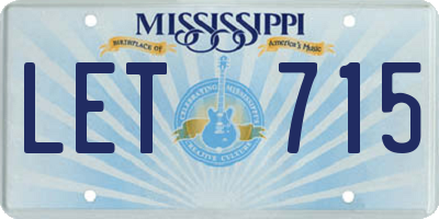 MS license plate LET715