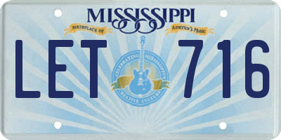 MS license plate LET716