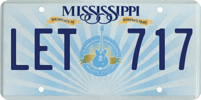 MS license plate LET717