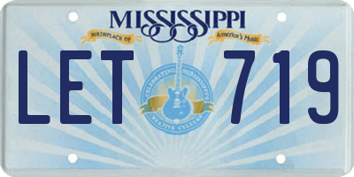 MS license plate LET719